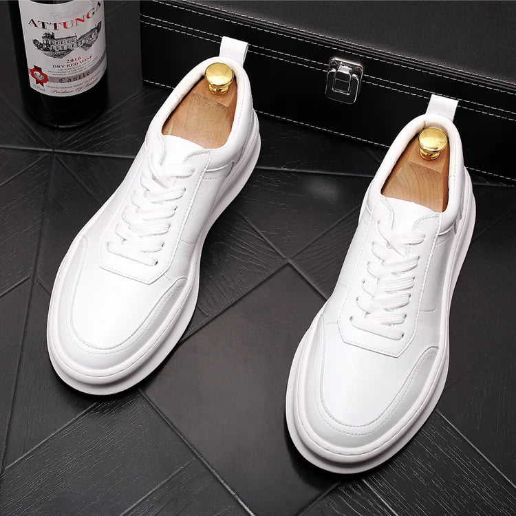 British Lace-Up Leather Flat Shoes