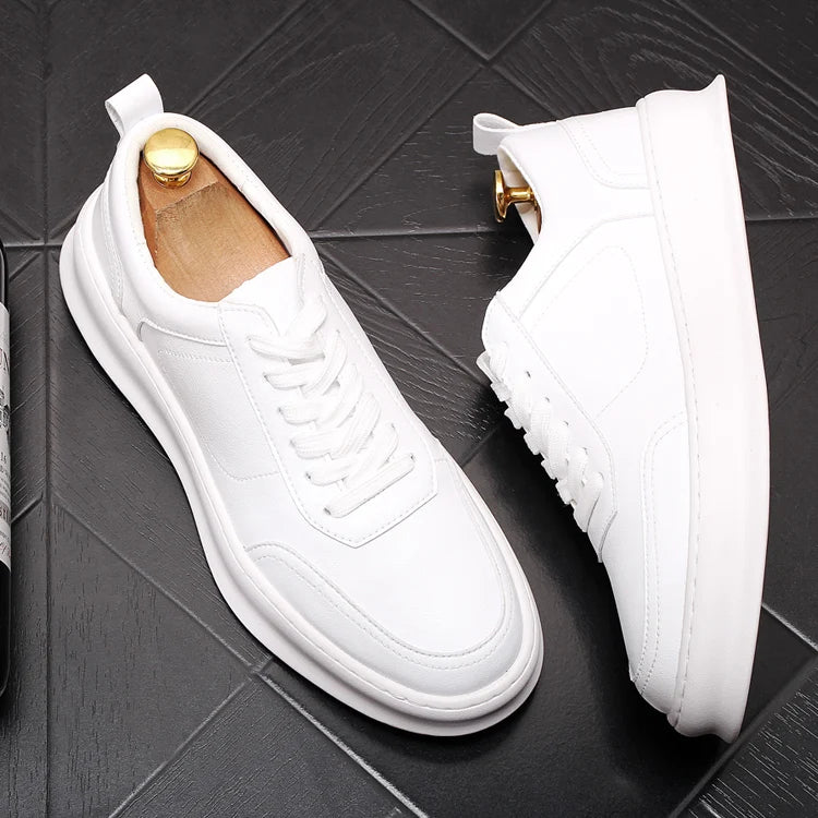 British Lace-Up Leather Flat Shoes