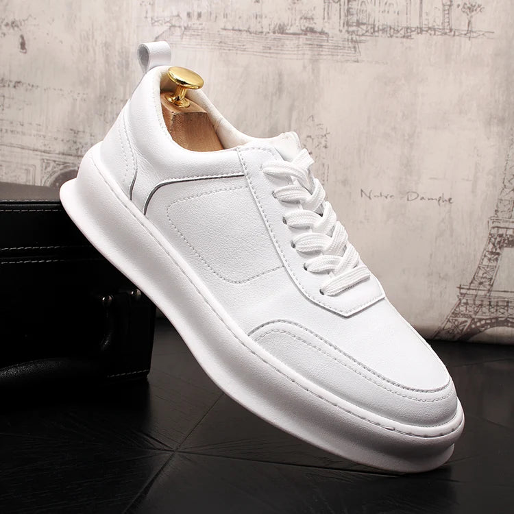British Lace-Up Leather Flat Shoes