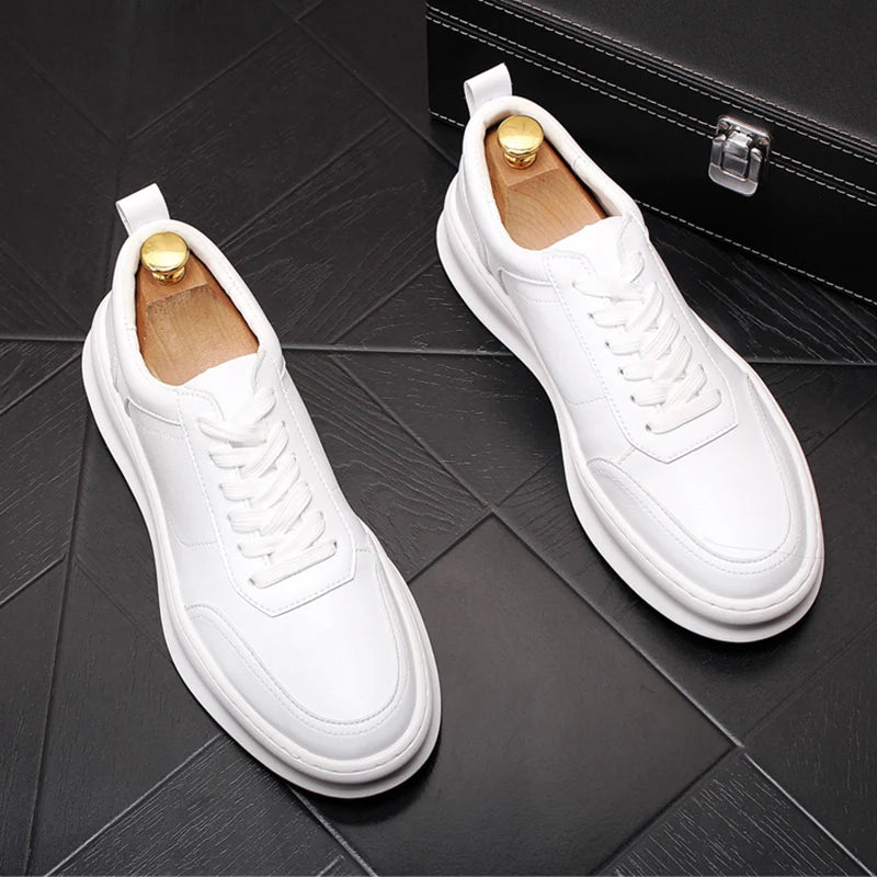 British Lace-Up Leather Flat Shoes
