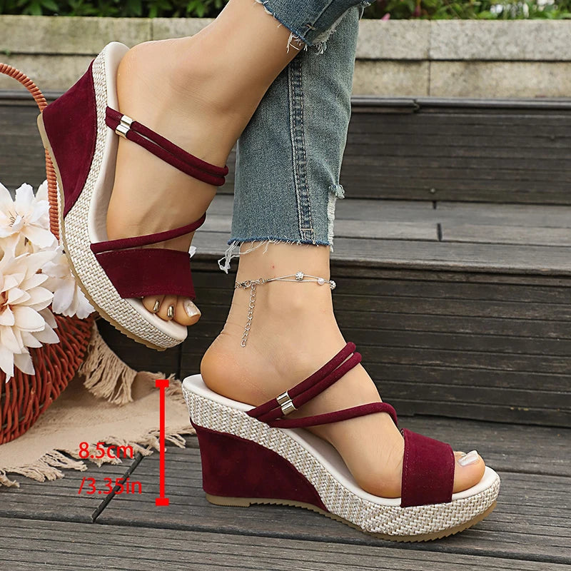 Vintage Chunky Wedges Sandals Women 2026 Summer Slip On Platform Sandalias Mujer Lightweight Plus Size 43 Rome Sandals Woman