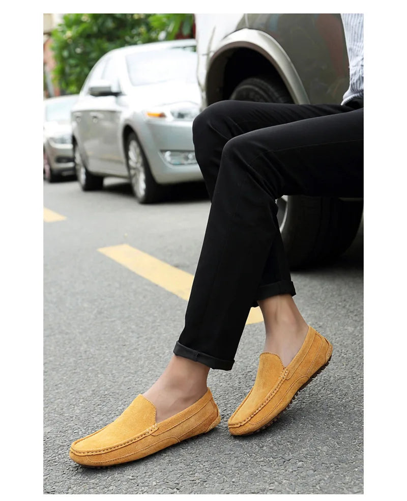 Suede Handmade Driving Loafers