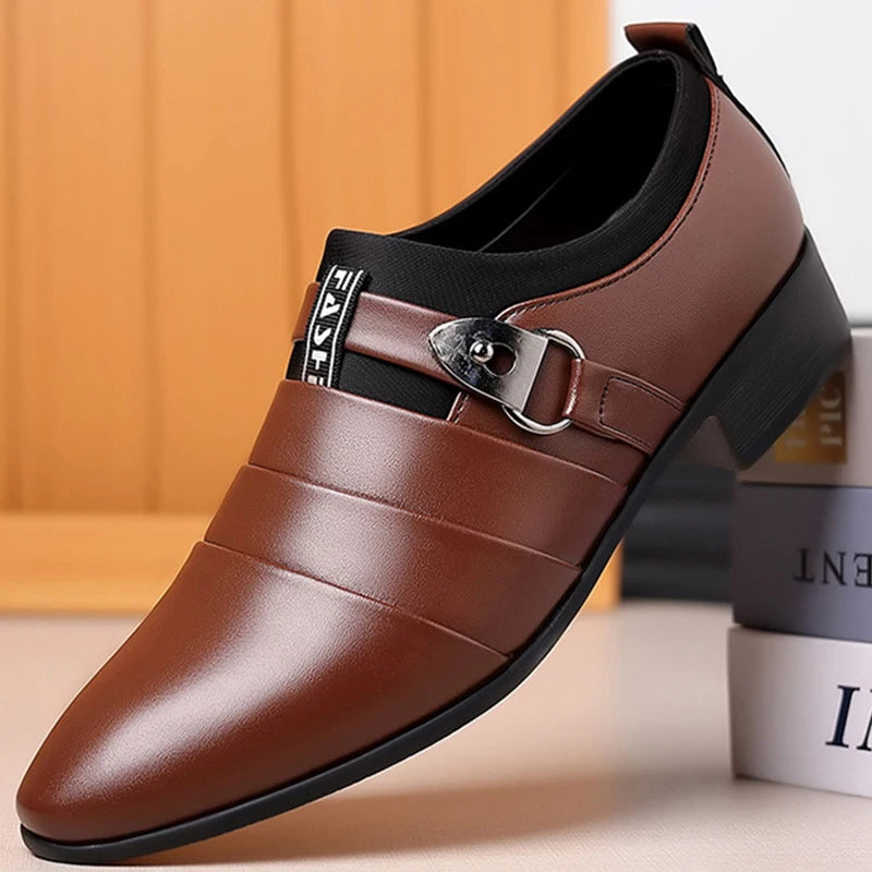 Pointed Toe Slip-On Oxford Shoes