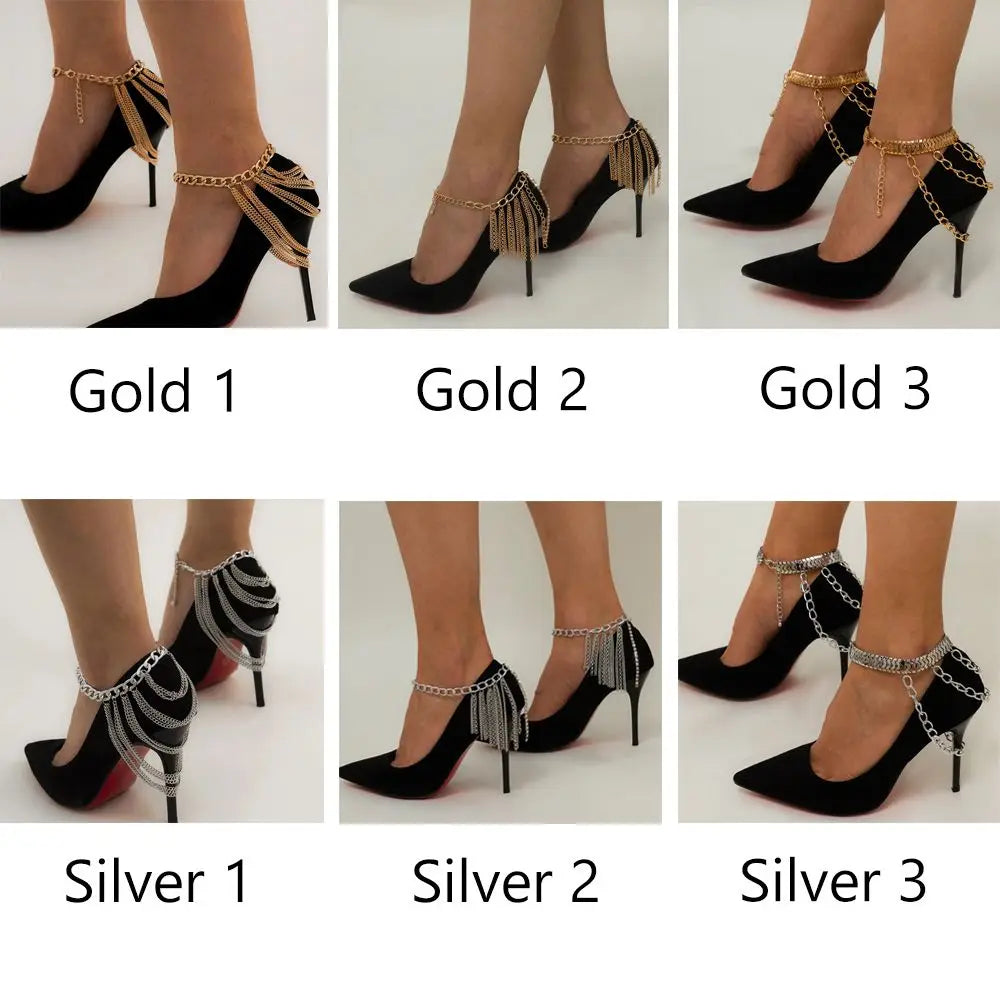 Chaîne multicouche femme, talon haut, bracelet de cheville – Bijoux de pied en strass pour la plage, idée cadeau