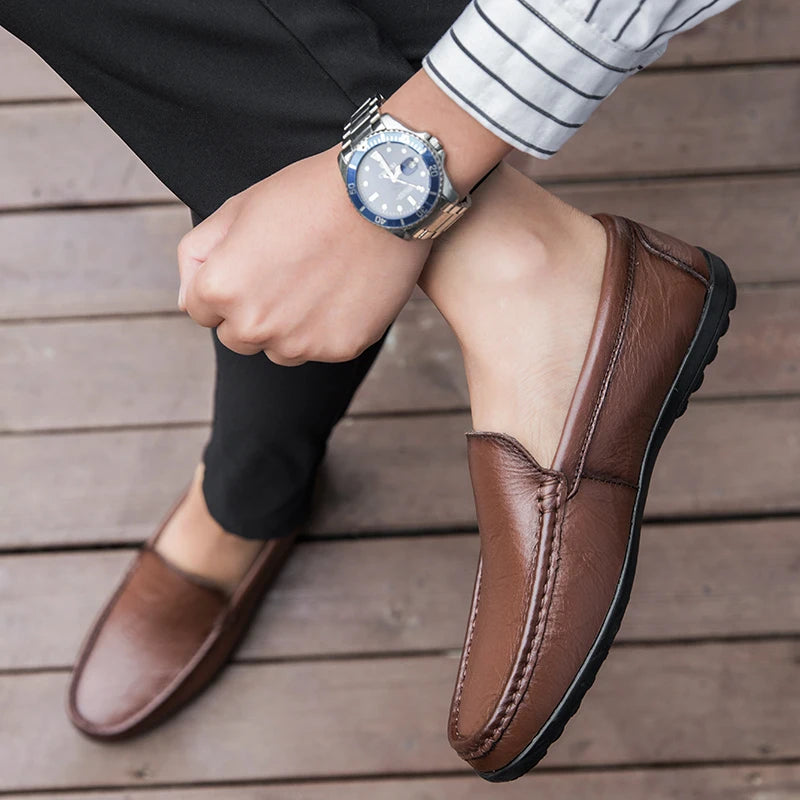 Italian Leather Casual Loafers