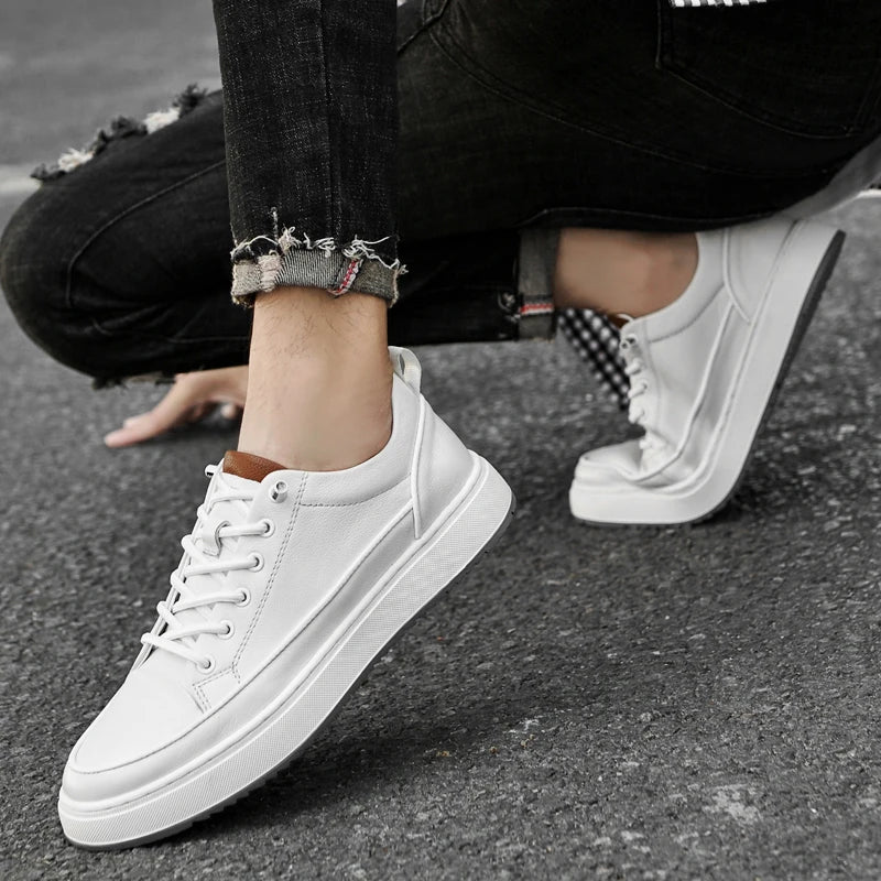 Classic White Leather Business Shoes