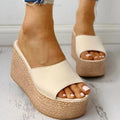 Mules compensées peep-toe pour femme – Sandales décontractées à talons hauts 2026