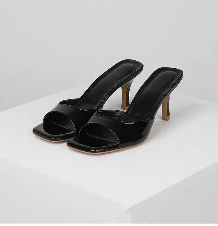 Summer Women Sandals 2026 Fashion Square Toe Ladies Slippers Open Toe Luxury Dress High Heels Sexy Casual Prom Sandals for Women