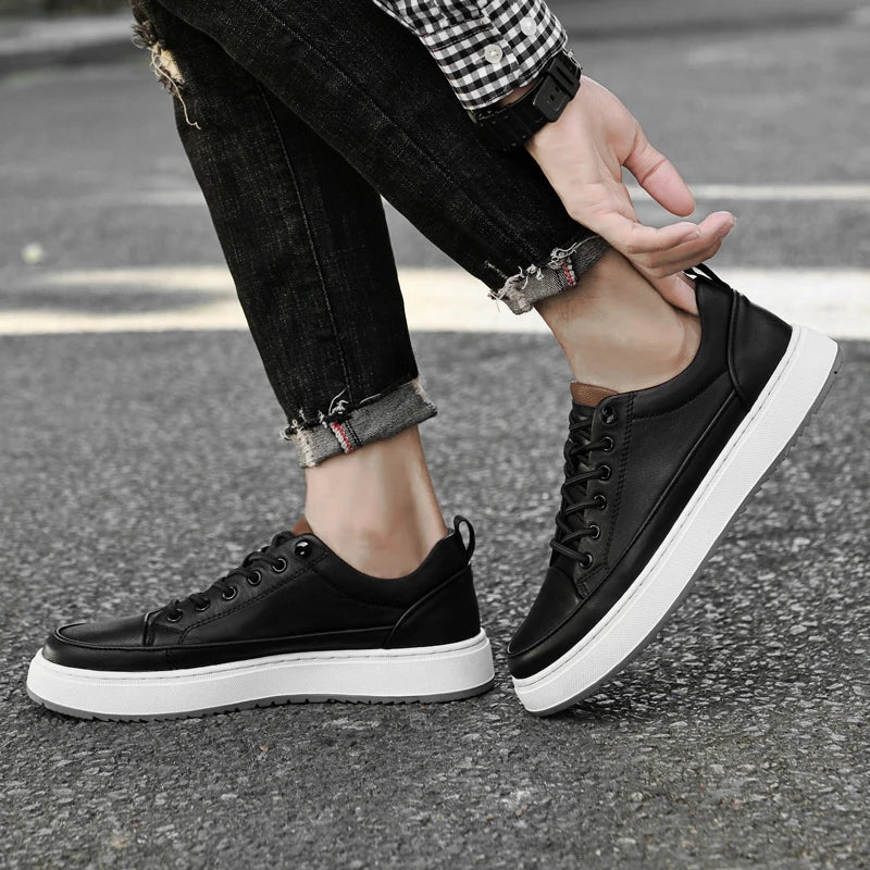 Classic White Leather Business Shoes
