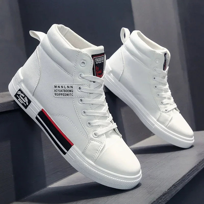 Bottes montantes en cuir pour homme