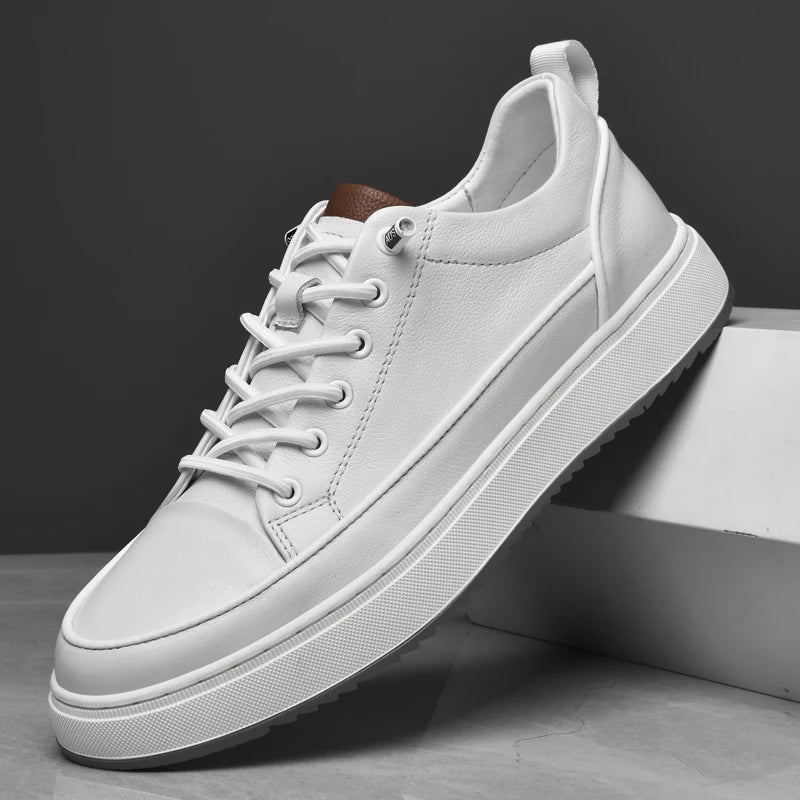 Classic White Leather Business Shoes