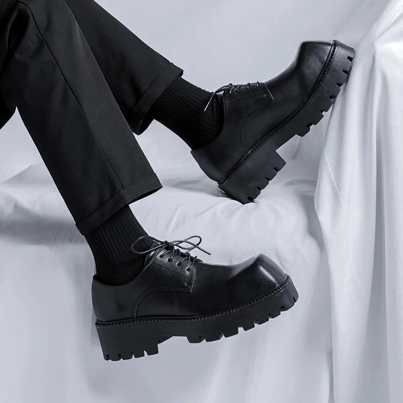 Square Toe Platform Derby Shoes
