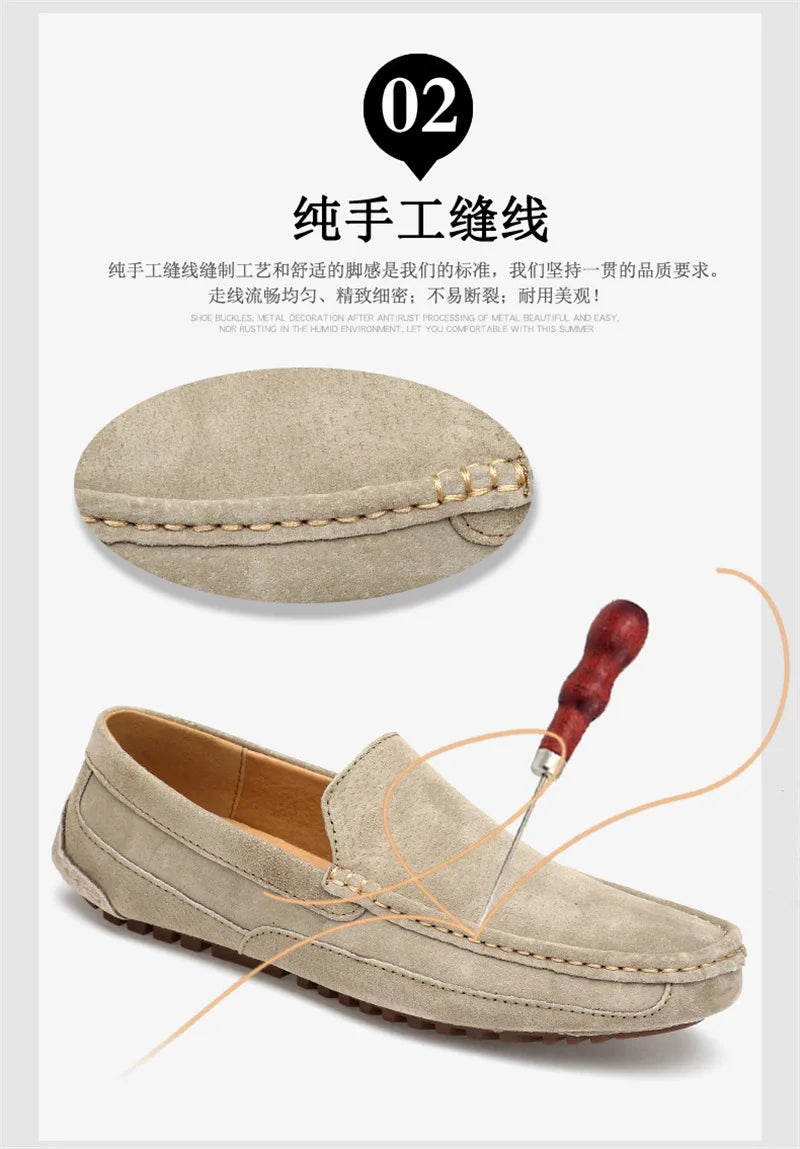 Suede Handmade Driving Loafers