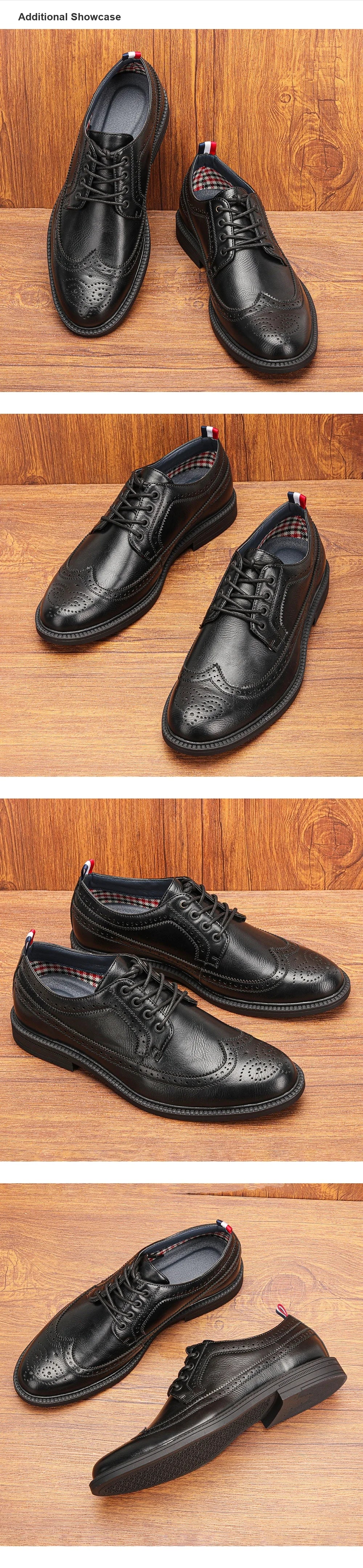 Classic Brogue Leather Dress Shoes