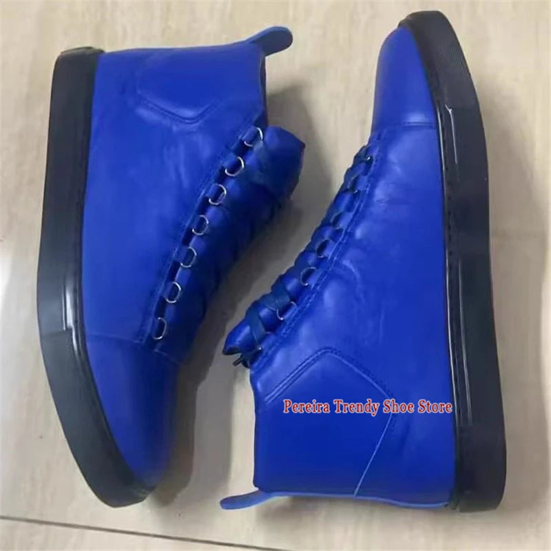 Leather High Top Casual Sneakers