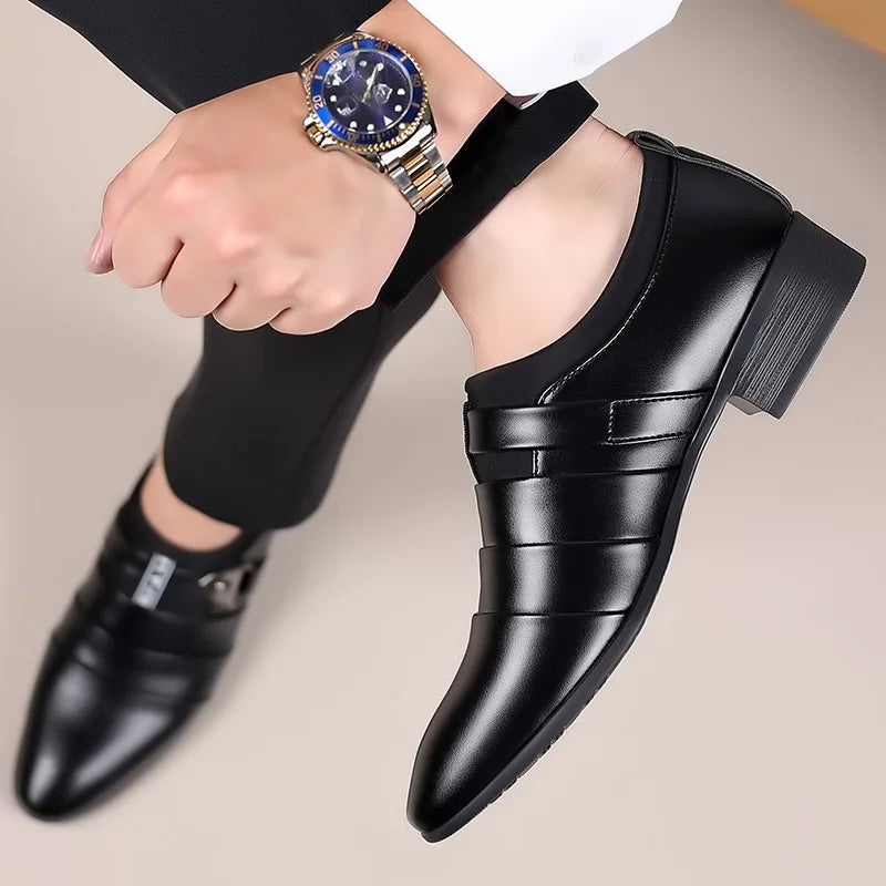 Pointed Toe Slip-On Oxford Shoes