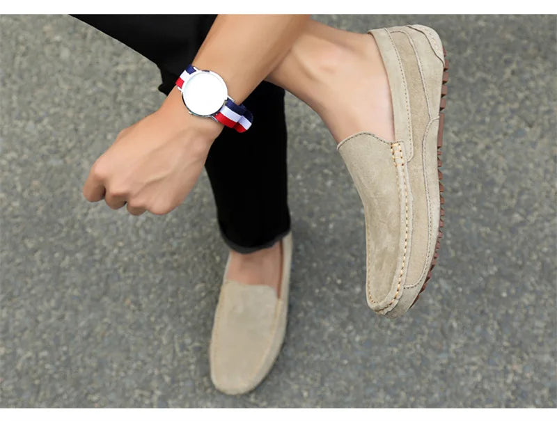 Suede Handmade Driving Loafers