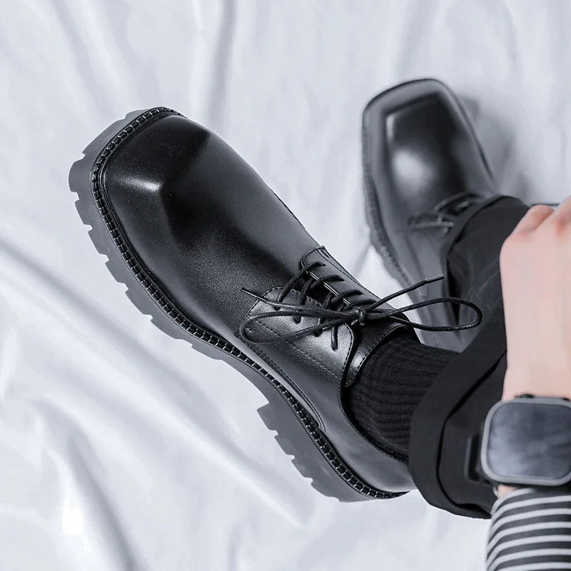 Square Toe Platform Derby Shoes