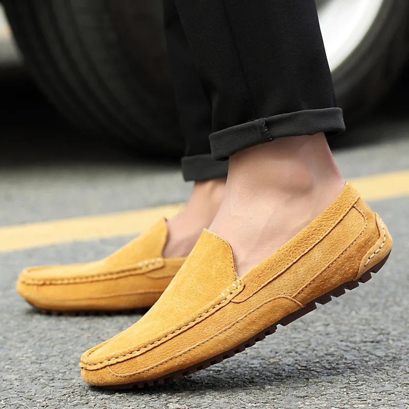Suede Handmade Driving Loafers