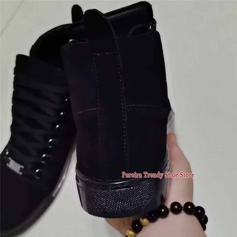 Leather High Top Casual Sneakers