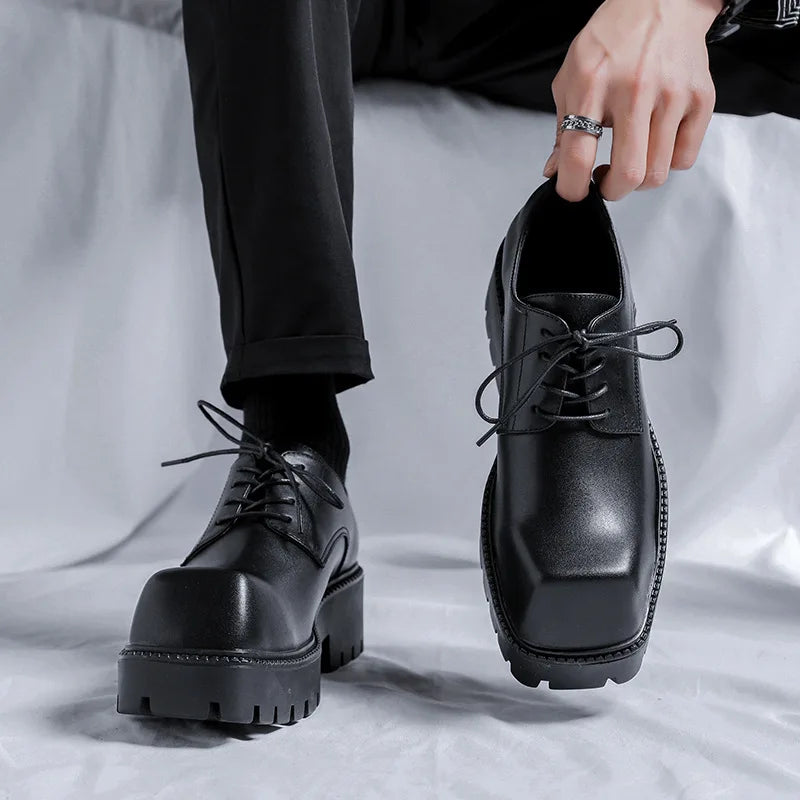 Square Toe Platform Derby Shoes