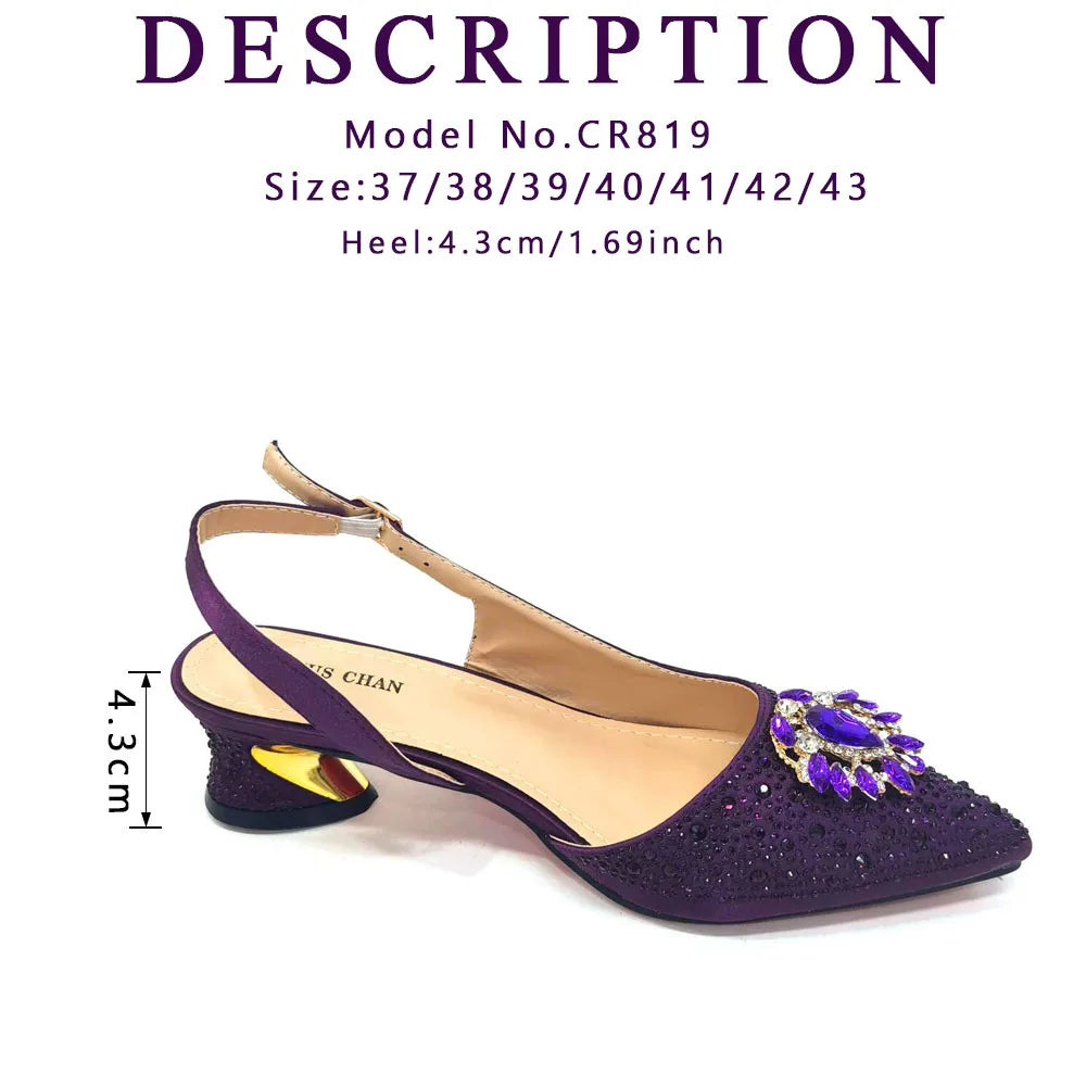 Sandals Woman Summer 2024 Hot Selling Design Pointed Toe Thin Heels Mature Ladies Shoes Matching Bag Set in Red Color