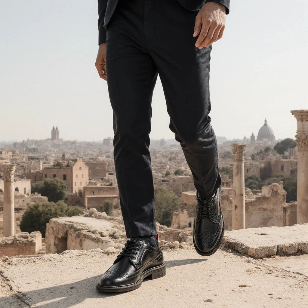 Classic Brogue Leather Dress Shoes