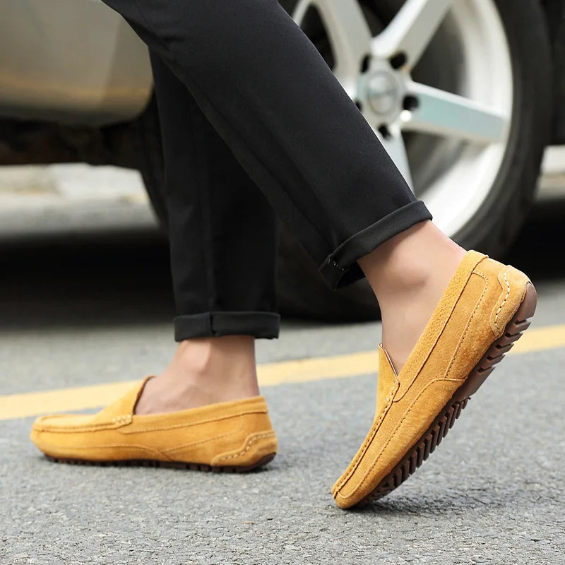 Suede Handmade Driving Loafers