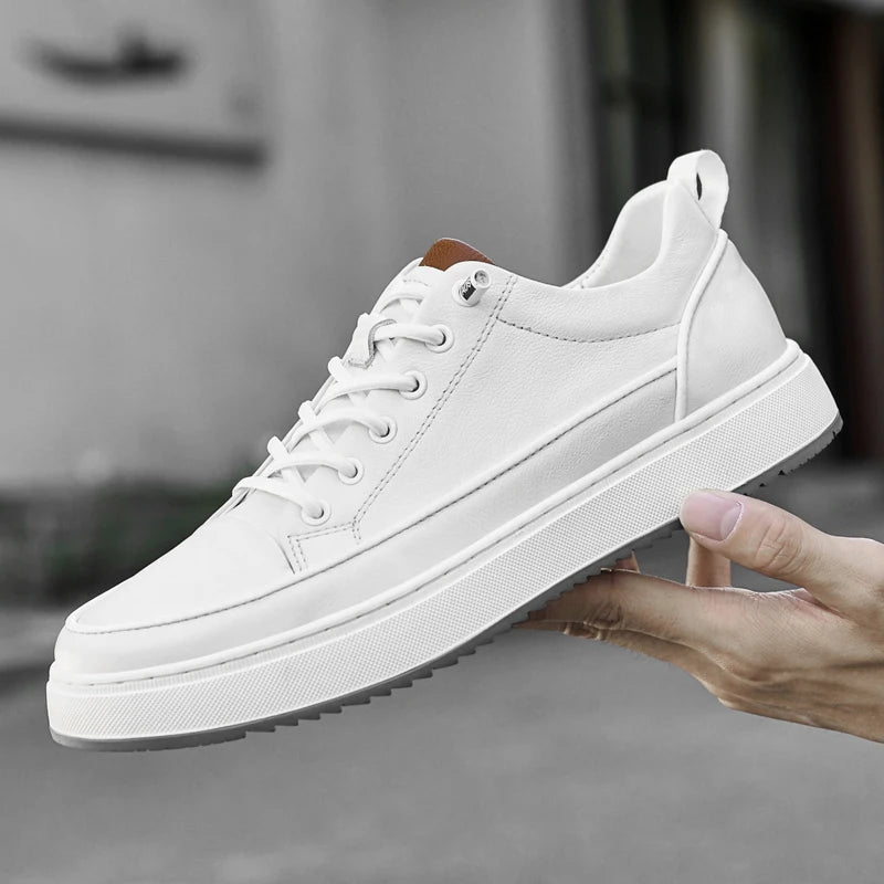 Classic White Leather Business Shoes