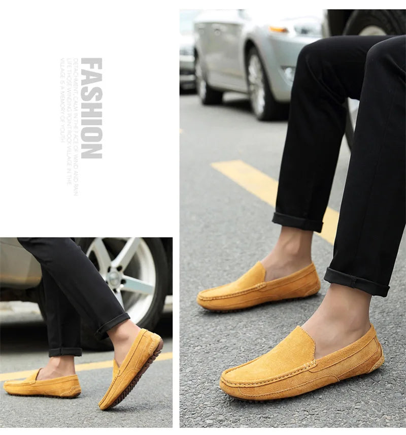 Suede Handmade Driving Loafers