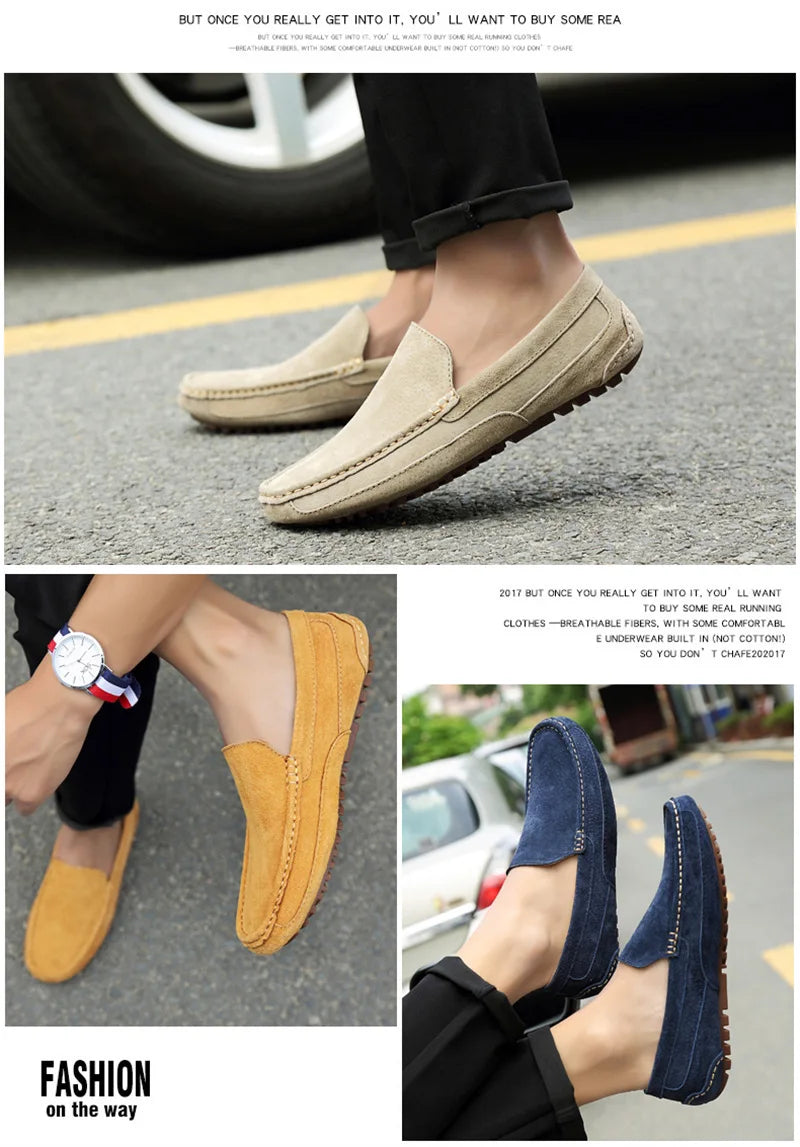 Suede Handmade Driving Loafers