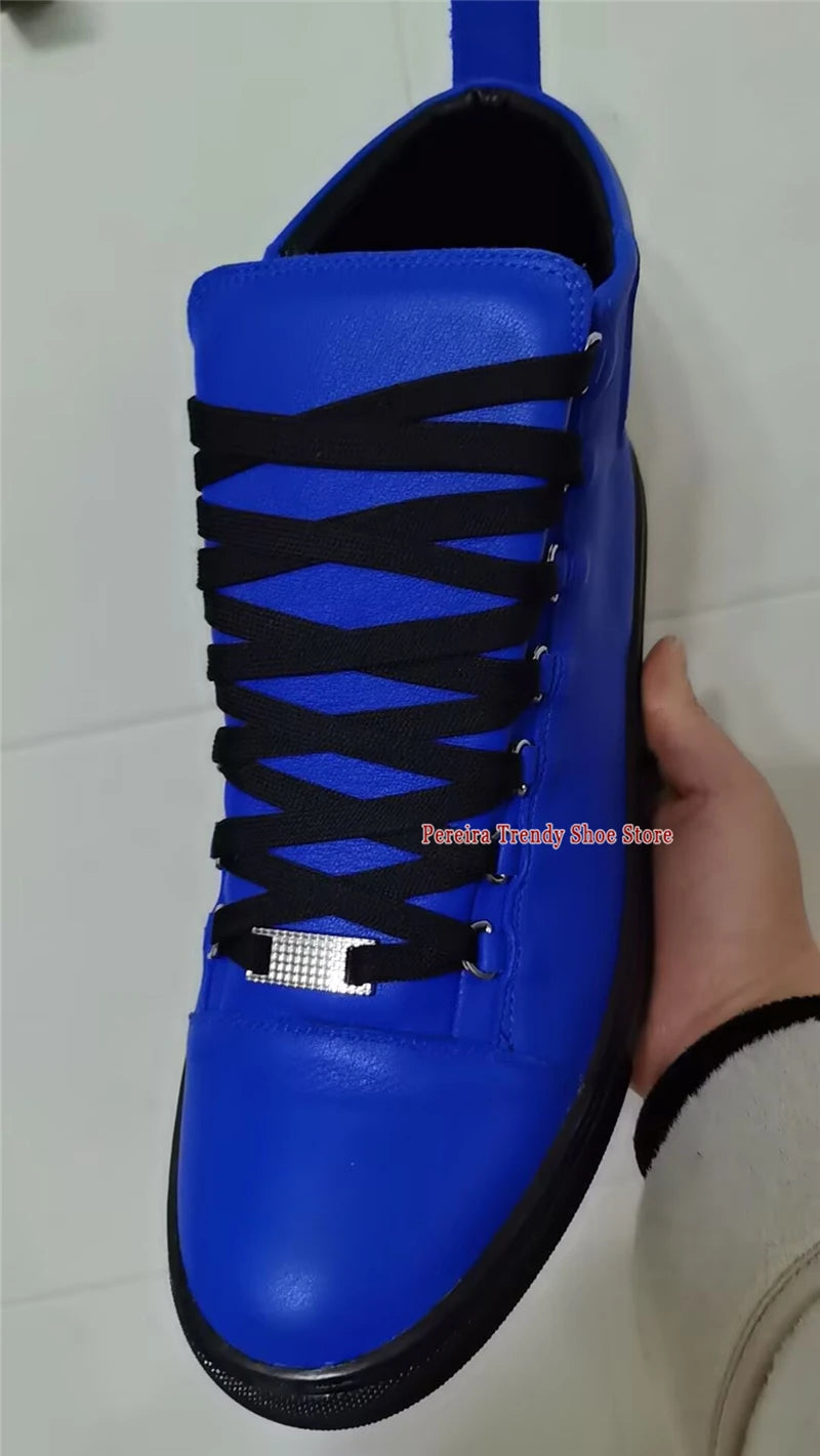 Leather High Top Casual Sneakers