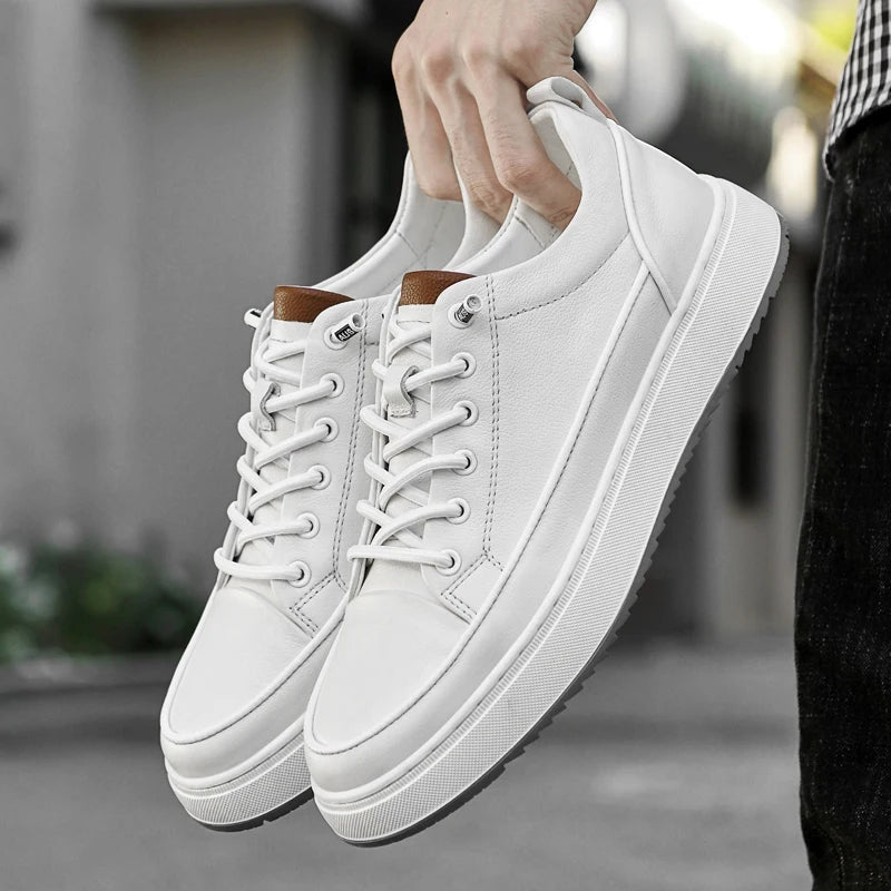 Classic White Leather Business Shoes