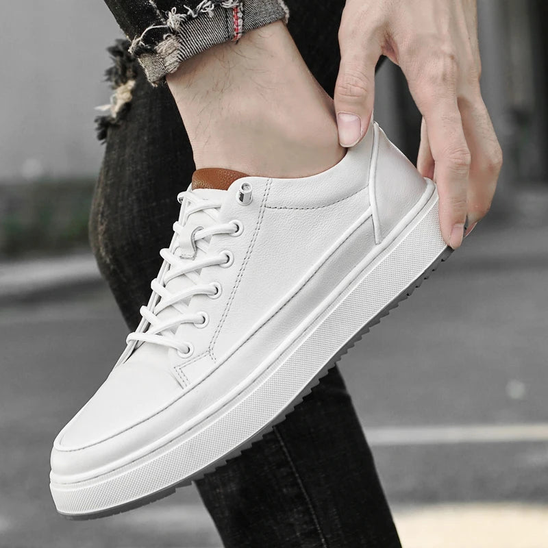 Classic White Leather Business Shoes
