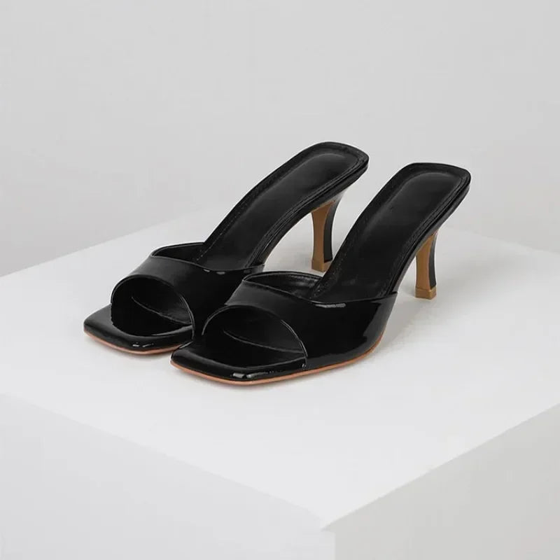 Summer Women Sandals 2026 Fashion Square Toe Ladies Slippers Open Toe Luxury Dress High Heels Sexy Casual Prom Sandals for Women