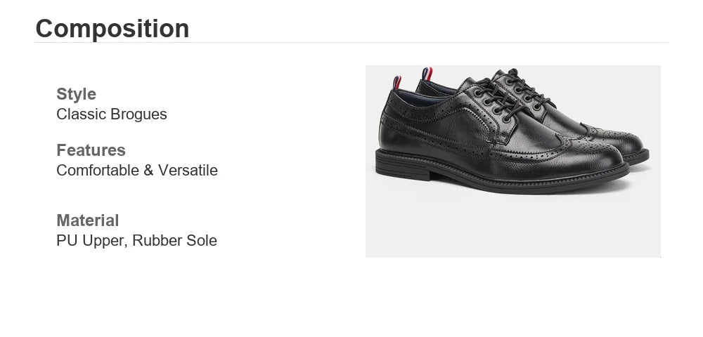 Classic Brogue Leather Dress Shoes