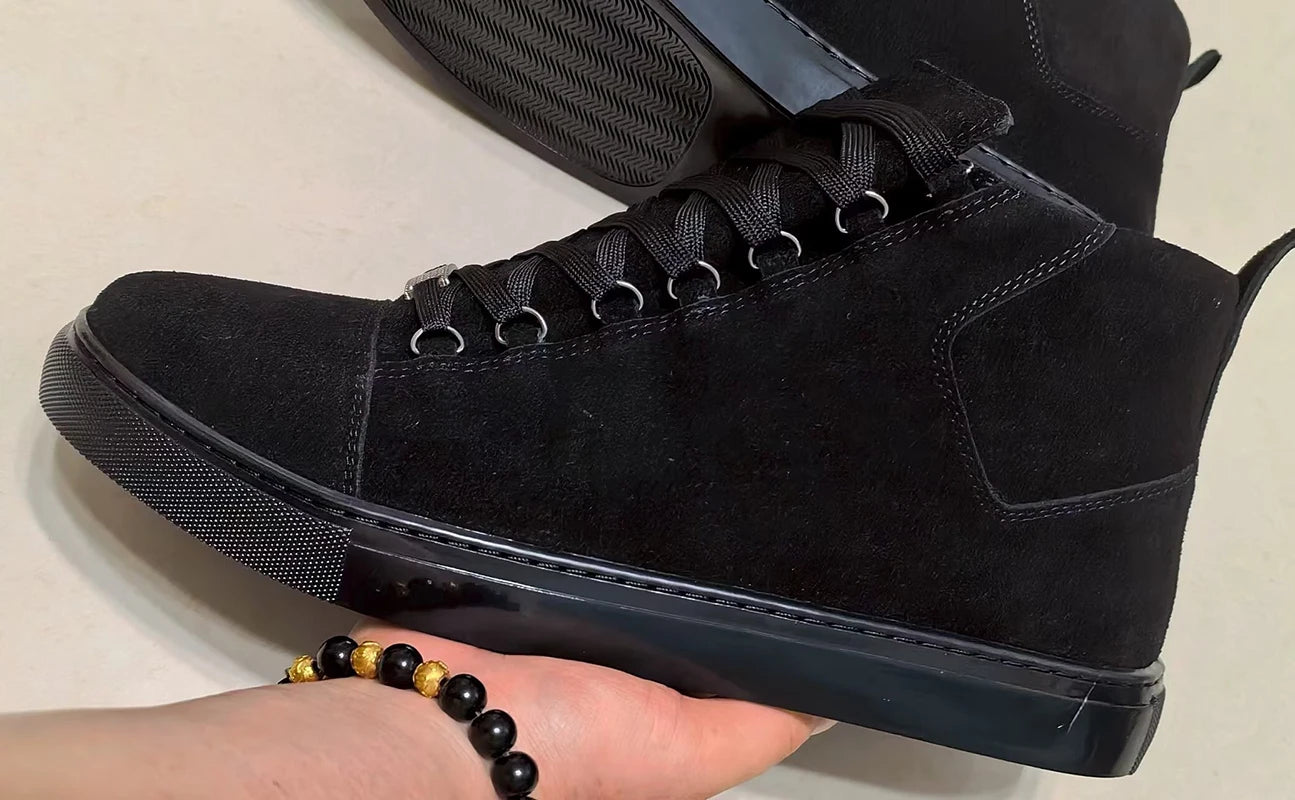 Leather High Top Casual Sneakers