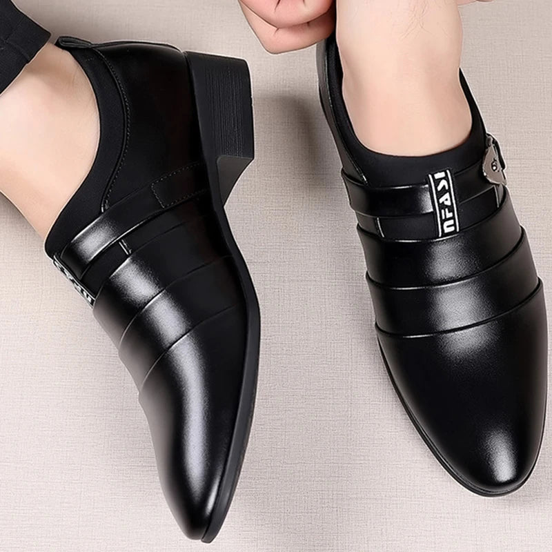 Pointed Toe Slip-On Oxford Shoes