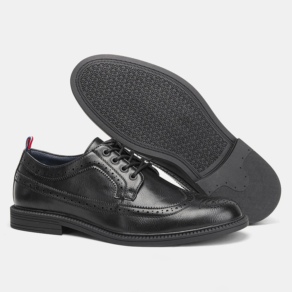 Classic Brogue Leather Dress Shoes