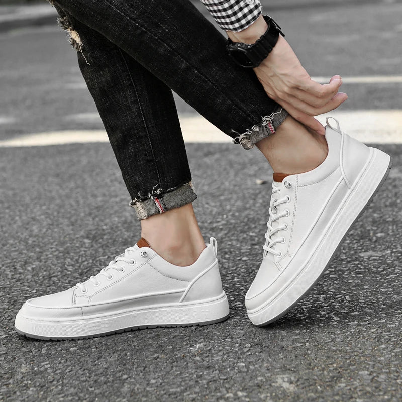 Classic White Leather Business Shoes