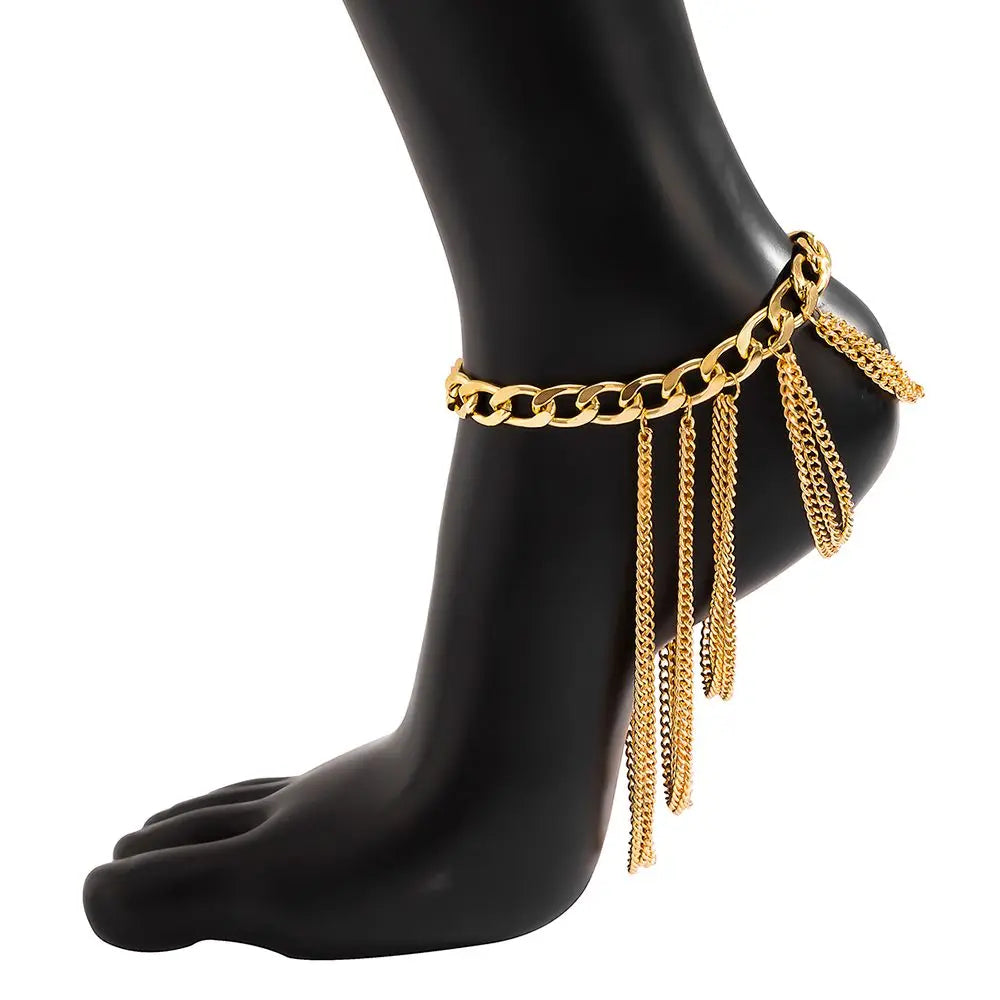 Chaîne multicouche femme, talon haut, bracelet de cheville – Bijoux de pied en strass pour la plage, idée cadeau