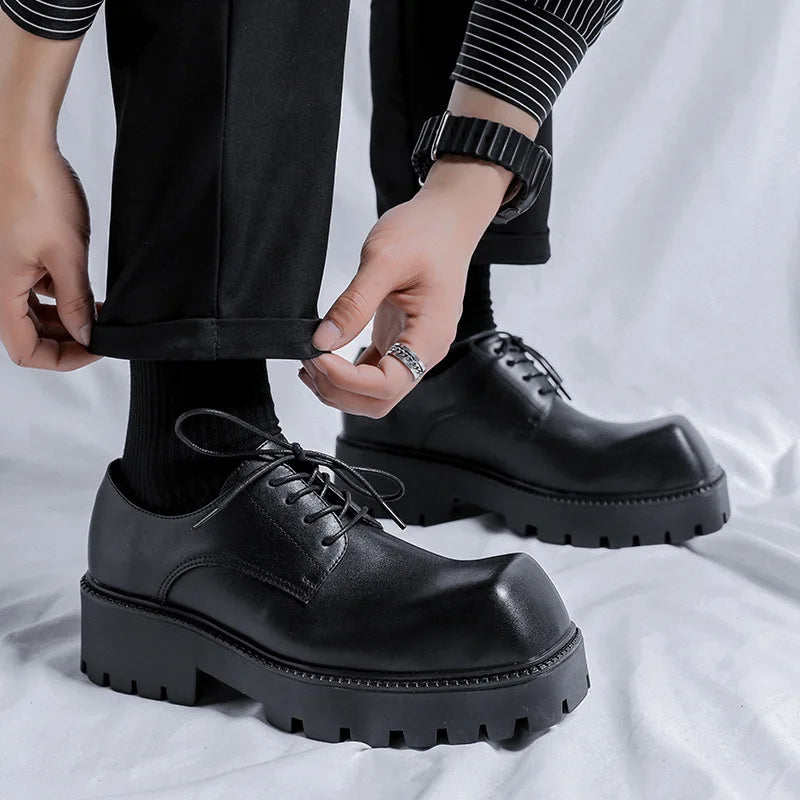 Square Toe Platform Derby Shoes