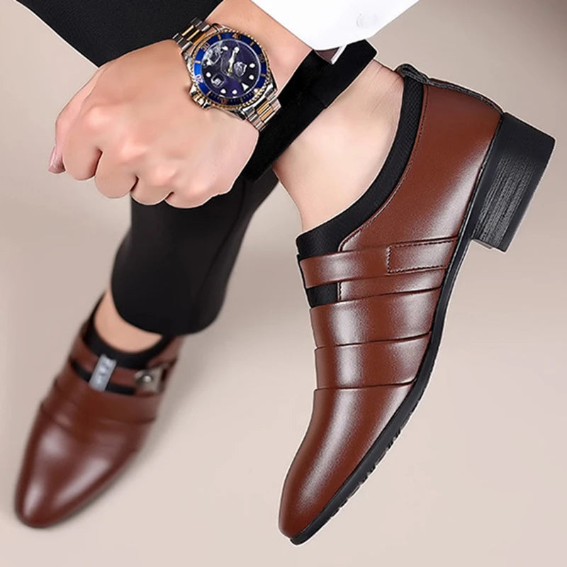 Pointed Toe Slip-On Oxford Shoes