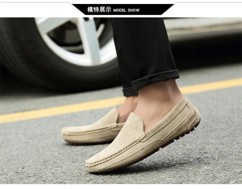 Suede Handmade Driving Loafers