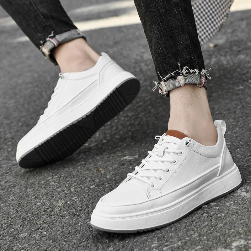 Classic White Leather Business Shoes
