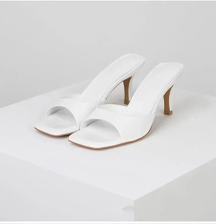 Summer Women Sandals 2026 Fashion Square Toe Ladies Slippers Open Toe Luxury Dress High Heels Sexy Casual Prom Sandals for Women