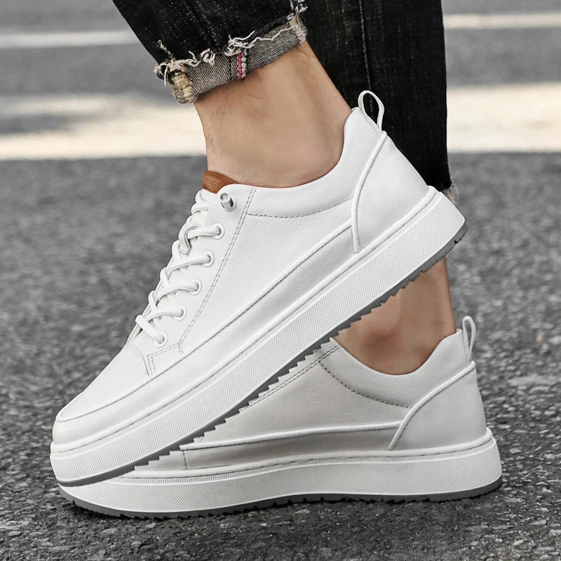 Classic White Leather Business Shoes