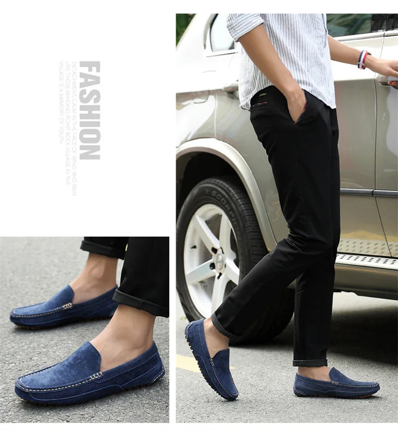 Suede Handmade Driving Loafers