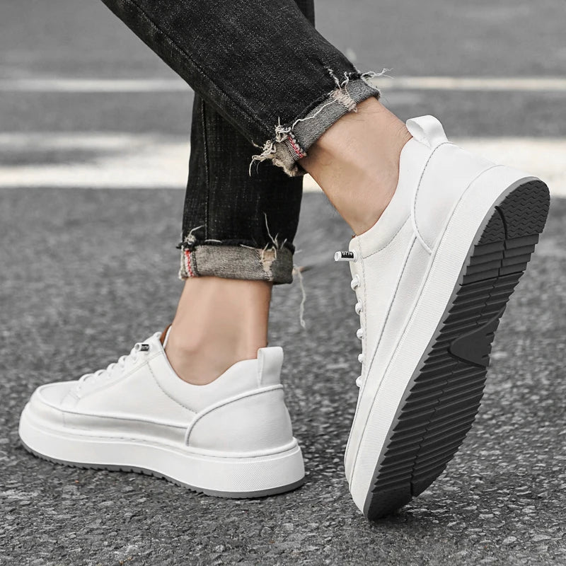 Classic White Leather Business Shoes