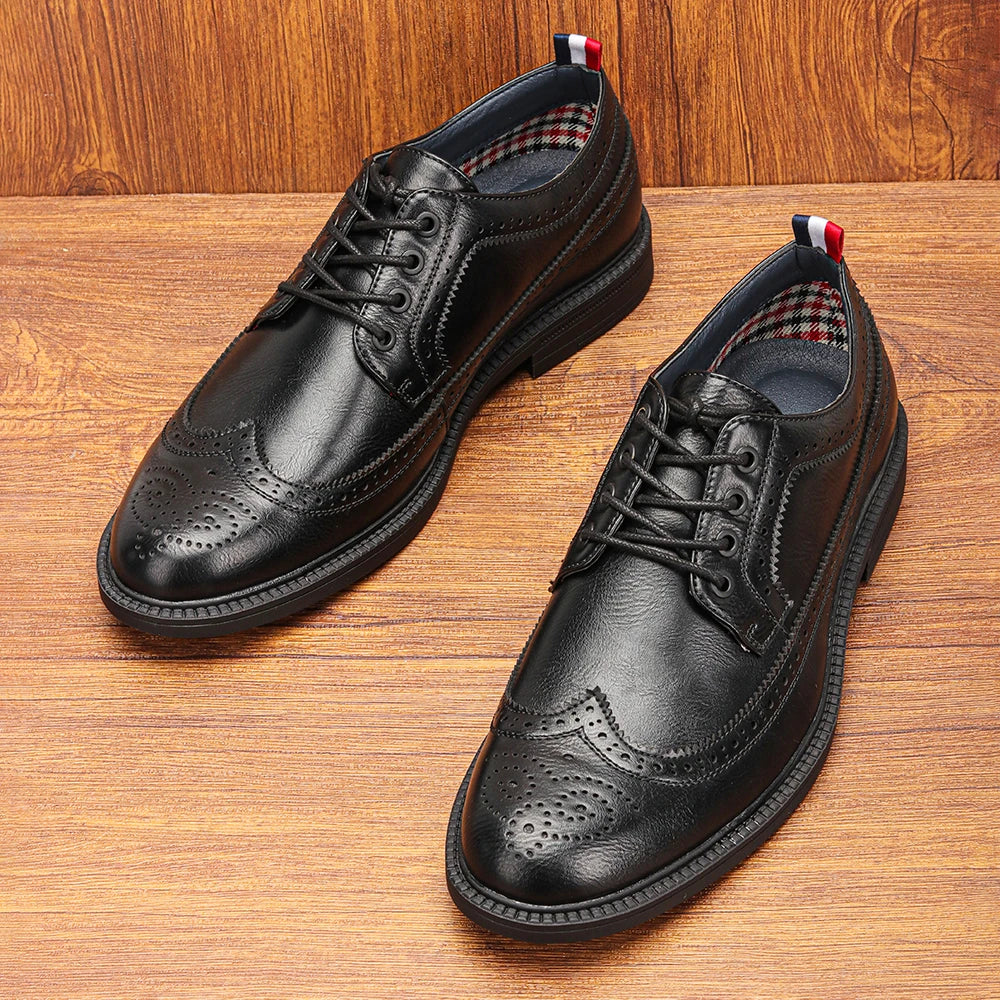 Classic Brogue Leather Dress Shoes